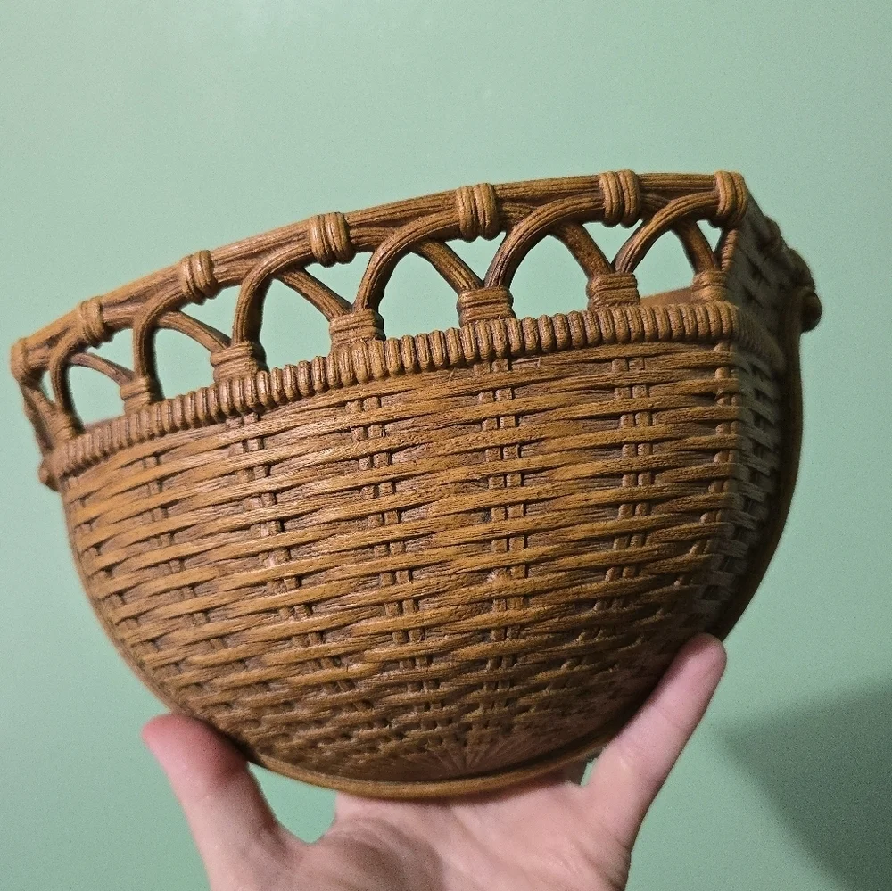 Vintage Homco Mirrors, Basket Faux Wicker Basket Weave Oval  MCM Gallery wall